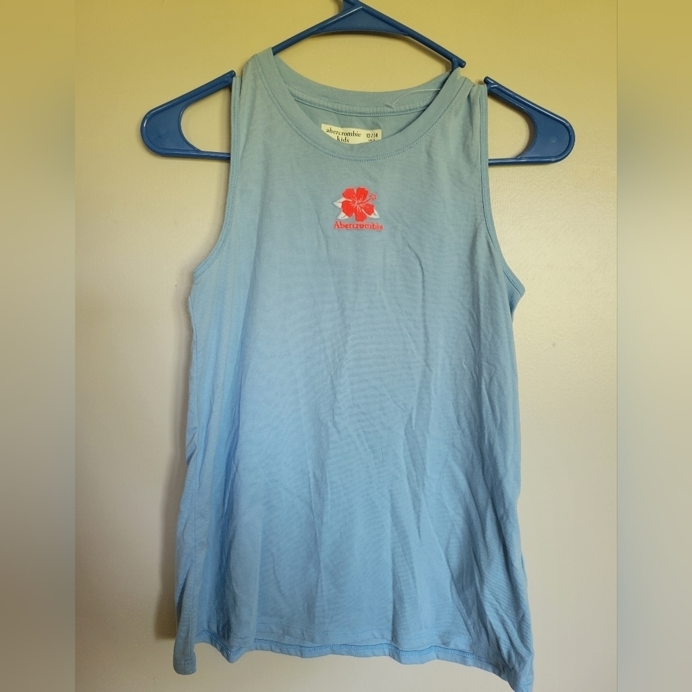 Abercrombie Kids Girls Blue Tank Hibiscus Flower Size 13/14